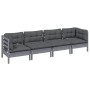Gartenmöbel 4-teilig mit Kissen aus massivem Kiefernholz von vidaXL, Gartensets - Ref: Foro24-3096150, Preis: 339,39 €, Rabat...