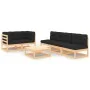 Gartenmöbel-Set 6-teilig und Kissen aus massivem Kiefernholz von vidaXL, Gartensets - Ref: Foro24-3083756, Preis: 458,74 €, R...