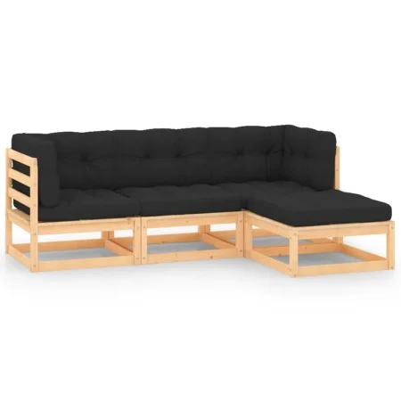 4-piece garden furniture set with solid pine wood cushions by vidaXL, Garden sets - Ref: Foro24-3083782, Price: 297,64 €, Dis...