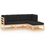 4-piece garden furniture set with solid pine wood cushions by vidaXL, Garden sets - Ref: Foro24-3083782, Price: 297,64 €, Dis...