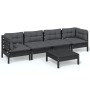 5-teiliges Gartenmöbel-Set und Kissen aus massivem Kiefernholz von vidaXL, Gartensets - Ref: Foro24-3096158, Preis: 457,45 €,...
