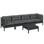 5-teiliges Gartenmöbel-Set und Kissen aus massivem Kiefernholz von vidaXL, Gartensets - Ref: Foro24-3096158, Preis: 457,45 €,...