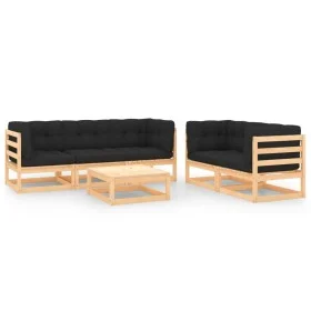 Garden furniture set 6 pieces and cushions solid pine wood by vidaXL, Garden sets - Ref: Foro24-3083743, Price: 430,80 €, Dis...