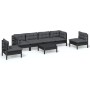 Gartenmöbel-Set 7-teilig und Kissen aus massivem Kiefernholz von vidaXL, Gartensets - Ref: Foro24-3096206, Preis: 647,23 €, R...