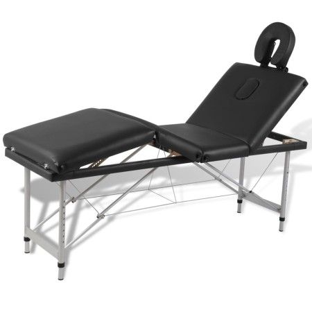 Klappbare Massageliege mit 4 Zonen, Struktur aus schwarzem Aluminium von vidaXL, Massageliegen - Ref: Foro24-110099, Preis: 1...