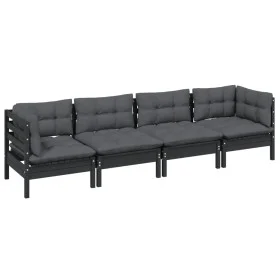 4-piece garden furniture set with solid pine wood cushions by vidaXL, Garden sets - Ref: Foro24-3096152, Price: 368,19 €, Dis...