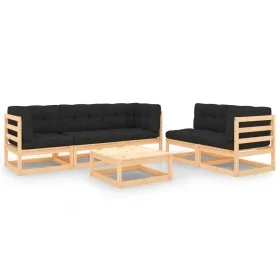 Garden furniture set 6 pieces and cushions solid pine wood by vidaXL, Garden sets - Ref: Foro24-3083789, Price: 466,88 €, Dis...