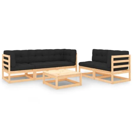 Garden furniture set 6 pieces and cushions solid pine wood by vidaXL, Garden sets - Ref: Foro24-3083789, Price: 466,88 €, Dis...