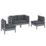 Garden furniture 4 pieces with solid pine wood cushions by vidaXL, Garden sets - Ref: Foro24-3096174, Price: 339,39 €, Discou...