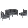 Gartenmöbel 4-teilig mit Kissen aus massivem Kiefernholz von vidaXL, Gartensets - Ref: Foro24-3096174, Preis: 344,55 €, Rabat...