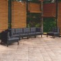 Garden furniture set 6 pieces and cushions solid pine wood by vidaXL, Garden sets - Ref: Foro24-3096200, Price: 568,78 €, Dis...