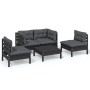 5-teiliges Gartenmöbel-Set mit Kissen aus massivem Kiefernholz von vidaXL, Gartensets - Ref: Foro24-3096182, Preis: 457,45 €,...
