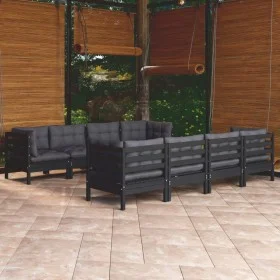 Set mit 9 Gartenmöbeln und Kissen aus massivem Zirbenholz von vidaXL, Gartensets - Ref: Foro24-3096170, Preis: 853,17 €, Raba...