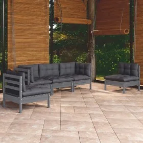 5-piece garden furniture set with solid pine wood cushions by vidaXL, Garden sets - Ref: Foro24-3096186, Price: 438,58 €, Dis...