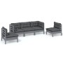 5-teiliges Gartenmöbel-Set mit Kissen aus massivem Kiefernholz von vidaXL, Gartensets - Ref: Foro24-3096186, Preis: 438,15 €,...