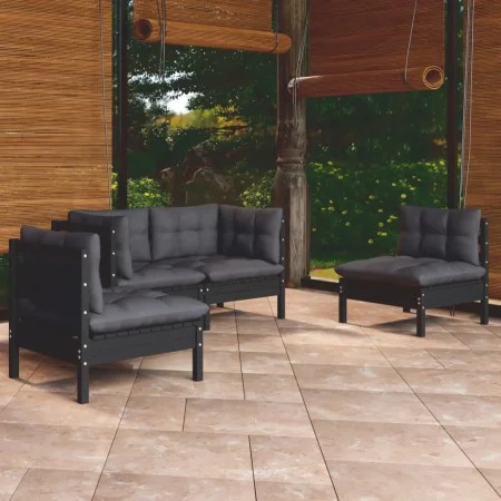 4-piece garden furniture set with solid pine wood cushions by vidaXL, Garden sets - Ref: Foro24-3096176, Price: 368,19 €, Dis...