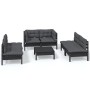 Gartenmöbel-Set 7-teilig und Kissen aus massivem Kiefernholz von vidaXL, Gartensets - Ref: Foro24-3096218, Preis: 647,23 €, R...