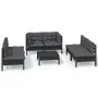 Juego de muebles de jardín 7 pzas y cojines madera maciza pino de vidaXL, Conjuntos de jardín - Ref: Foro24-3096218, Precio: ...
