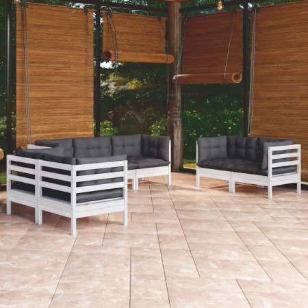 7-piece garden furniture set with cushions, made of solid pine wood. by vidaXL, Garden sets - Ref: Foro24-3096257, Price: 666...