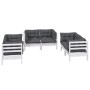 6-teiliges Gartenmöbel-Set mit Kissen aus massivem Kiefernholz von vidaXL, Gartensets - Ref: Foro24-3096245, Preis: 576,23 €,...