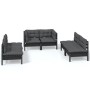 Gartenmöbel-Set 6-teilig und Kissen aus massivem Kiefernholz von vidaXL, Gartensets - Ref: Foro24-3096212, Preis: 568,78 €, R...