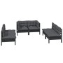 Gartenmöbel-Set 6-teilig und Kissen aus massivem Kiefernholz von vidaXL, Gartensets - Ref: Foro24-3096212, Preis: 568,78 €, R...