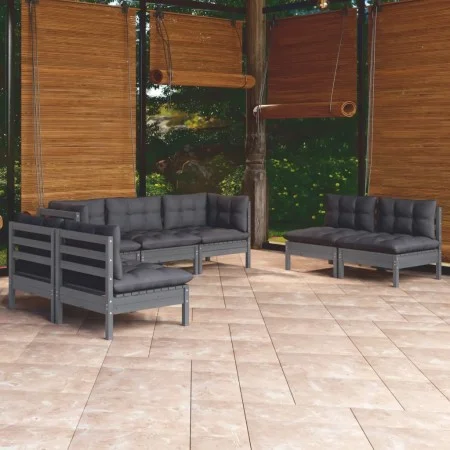 7-teiliges Gartenmöbel-Set und Kissen aus massivem Zirbenholz von vidaXL, Gartensets - Ref: Foro24-3096222, Preis: 575,95 €, ...