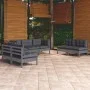 7-teiliges Gartenmöbel-Set und Kissen aus massivem Zirbenholz von vidaXL, Gartensets - Ref: Foro24-3096222, Preis: 575,95 €, ...