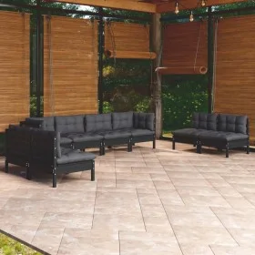 Garden furniture set 9 pieces and cushions solid pine wood by vidaXL, Garden sets - Ref: Foro24-3096242, Price: 847,11 €, Dis...