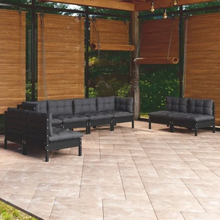Garden furniture set 9 pieces and cushions solid pine wood by vidaXL, Garden sets - Ref: Foro24-3096242, Price: 847,11 €, Dis...