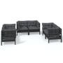 6-teilige Gartenmöbel mit Kissen aus massivem Zirbenholz von vidaXL, Gartensets - Ref: Foro24-3096248, Preis: 575,77 €, Rabat...