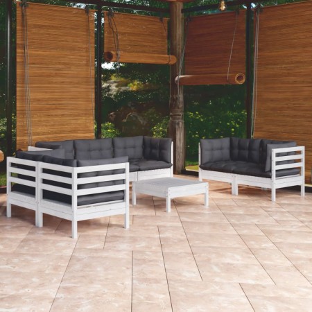 Garden furniture 8 pieces with solid pine wood cushions by vidaXL, Garden sets - Ref: Foro24-3096263, Price: 786,34 €, Discou...