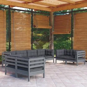 8-piece garden furniture set with solid pine wood cushions by vidaXL, Garden sets - Ref: Foro24-3096270, Price: 703,74 €, Dis...