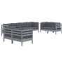 8-teiliges Gartenmöbel-Set mit Kissen aus massivem Kiefernholz von vidaXL, Gartensets - Ref: Foro24-3096270, Preis: 712,91 €,...