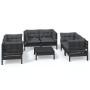 Garden furniture set 7 pieces and cushions solid pine wood by vidaXL, Garden sets - Ref: Foro24-3096254, Price: 656,63 €, Dis...