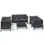 Gartenmöbel-Set 7-teilig und Kissen aus massivem Kiefernholz von vidaXL, Gartensets - Ref: Foro24-3096254, Preis: 648,34 €, R...