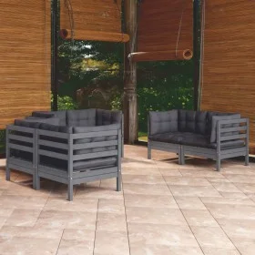 6-piece garden furniture set with solid pine wood cushions by vidaXL, Garden sets - Ref: Foro24-3096246, Price: 540,53 €, Dis...