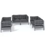 6-teiliges Gartenmöbel-Set mit Kissen aus massivem Kiefernholz von vidaXL, Gartensets - Ref: Foro24-3096246, Preis: 547,38 €,...