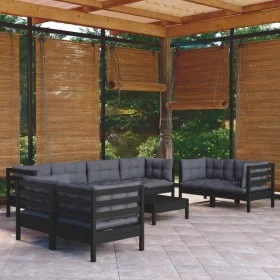 Garden furniture set 9 pieces and cushions solid pine wood by vidaXL, Garden sets - Ref: Foro24-3096278, Price: 858,87 €, Dis...