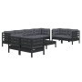 Gartenmöbel-Set 9-teilig und Kissen aus massivem Kiefernholz von vidaXL, Gartensets - Ref: Foro24-3096278, Preis: 882,21 €, R...