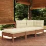 Muebles de jardín 3 piezas cojines madera maciza de pino de vidaXL, Conjuntos de jardín - Ref: Foro24-3096283, Precio: 275,18...