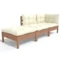 Muebles de jardín 3 piezas cojines madera maciza de pino de vidaXL, Conjuntos de jardín - Ref: Foro24-3096283, Precio: 275,18...