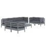Set mit 9 Gartenmöbeln und Kissen aus massivem Zirbenholz von vidaXL, Gartensets - Ref: Foro24-3096276, Preis: 809,67 €, Raba...