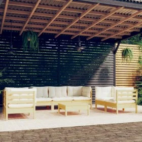 Muebles de jardín 8 piezas cojines madera maciza de pino de vidaXL, Conjuntos de jardín - Ref: Foro24-3096262, Precio: 704,96...