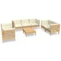 Garden furniture set, 8 pieces, solid pine wood with cushions. by vidaXL, Garden sets - Ref: Foro24-3096262, Price: 704,96 €,...