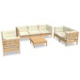 Muebles de jardín 8 piezas cojines madera maciza de pino de vidaXL, Conjuntos de jardín - Ref: Foro24-3096262, Precio: 703,87 €