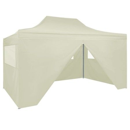Professional folding tent with 4 cream-colored steel walls 3x4m by vidaXL, Tents and gazebos - Ref: Foro24-48894, Price: 174,...