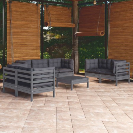 Gartenmöbel-Set 8-teilig und Kissen aus massivem Kiefernholz von vidaXL, Gartensets - Ref: Foro24-3096264, Preis: 727,72 €, R...
