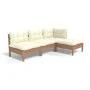 Gartenmöbel 4-teilig und honigbraune Kissen aus Kiefernholz von vidaXL, Gartensets - Ref: Foro24-3096301, Preis: 356,74 €, Ra...