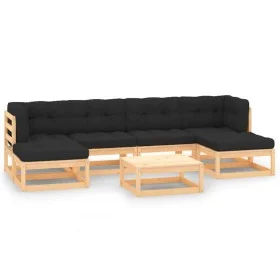 Garden furniture 7 pieces and anthracite cushions solid pine wood by vidaXL, Garden sets - Ref: Foro24-3083885, Price: 458,53...
